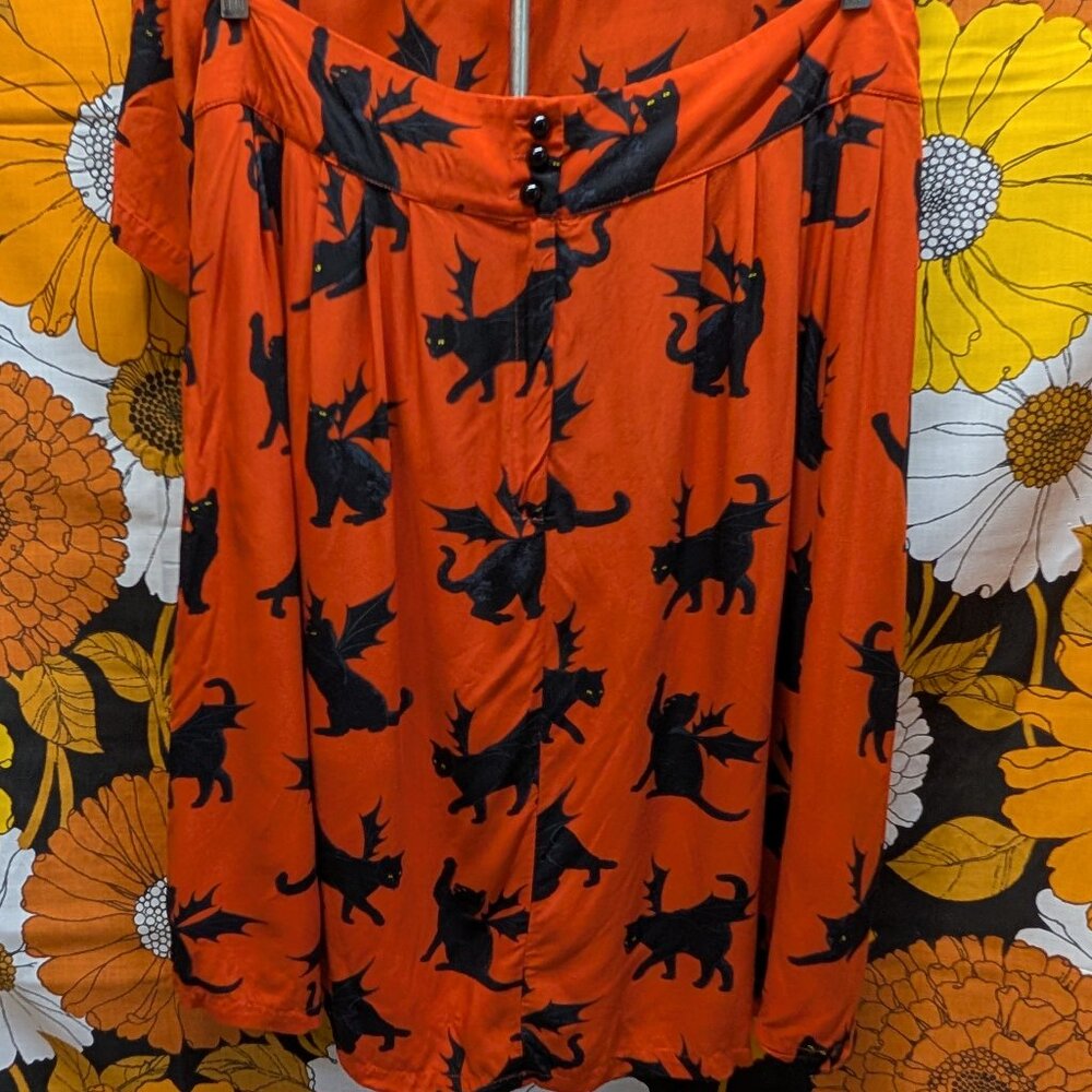 Modcloth x Dangerfield Cat Bat Halloween Skirt Size 22 *SKIRT ONLY*